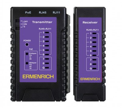 Кабельный тестер Ermenrich NetGeeks NP10, фиолетовый
